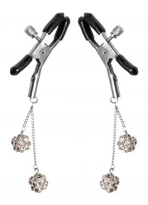 Master Series Ornament Adjustable Nipple Clamps with Jewel Accents