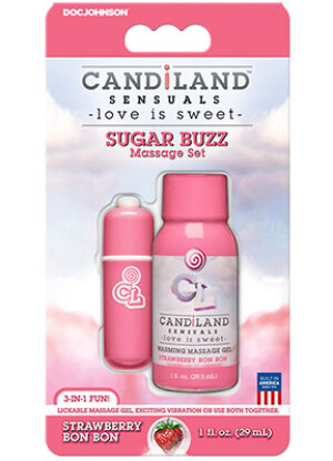 CANDiLAND SENSUALS - Sugar Buzz Massage Set - Strawberry Bon Bon