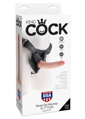 King Cock Strap-On Harness With 7” Cock