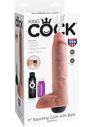 King Cock 11” Squirting Cock with Balls