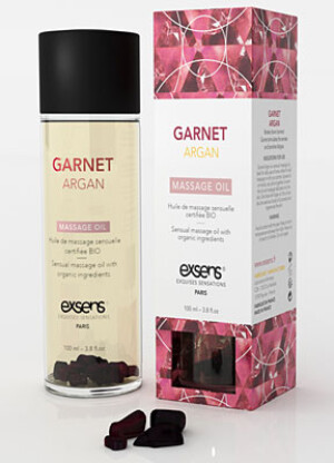 EXSENS of Paris Organic Massage Oil - Argan w/Garnet Crystals