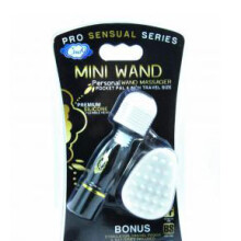 Pro Sensual Mini Wand W/BONUS Tip & Travel Pouch Black