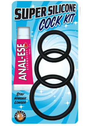 Pro Sensual Silicone Cock Ring 3 Pack Blue