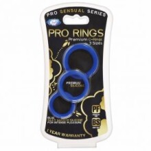 Pro Sensual Silicone Cock Rings Blue