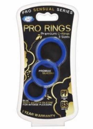 Pro Sensual Silicone Cock Rings Blue