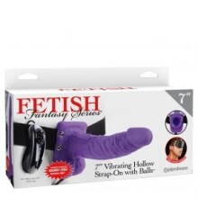 Fetish Fantasy Series 7" Vibrating Hollow Strap-On with Balls