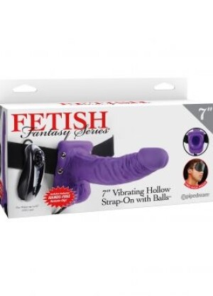 Fetish Fantasy Series 7" Vibrating Hollow Strap-On with Balls