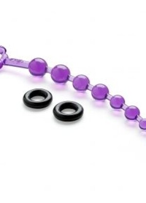 Cloud 9 Classic Flexible Anal Beads Purple W/C Rings