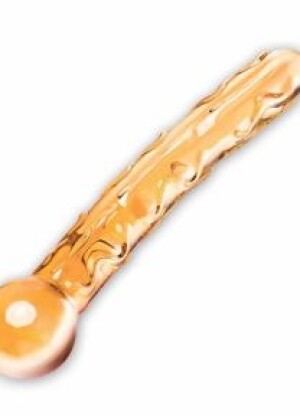 Orange Tickler Glass Dildo