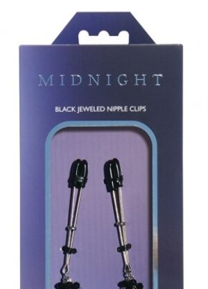 Midnight Black Jeweled Nipple Clips