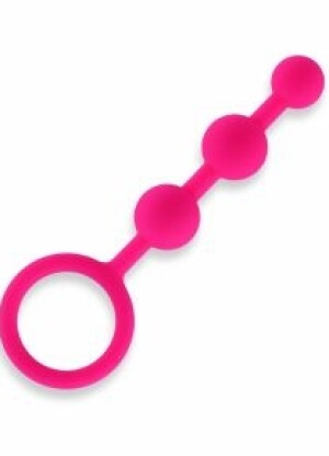 Silicone Anal Beads 3 Balls - Pink