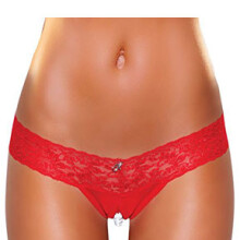 Crotchless Stimulating Panties with Pearl Pleasure Beads