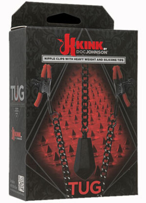 Kink by Doc Johnson TUG - Nipple Clips with Heavy Weight and Silicone Tips