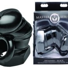 Maser Series Detained Black Restrictive Chastity Cage