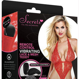 Secrets Remote Control Vibrating Lace & Mesh Teddy