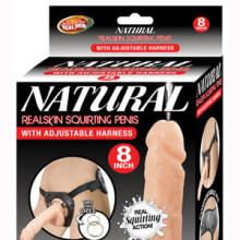 Natural Realskin Squirting Penis with Adjustable Harness 8