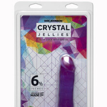 Crystal Jellies – Slim Cock with Balls – 6.5 Inch – Purple 