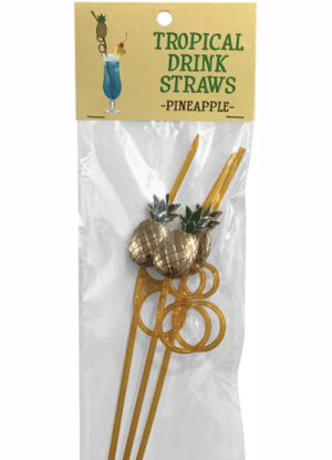 Tropical Drink Straws Pineapple