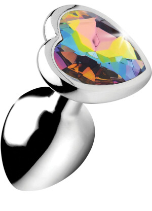 Booty Sparks Rainbow Prism Heart Medium Anal Plug