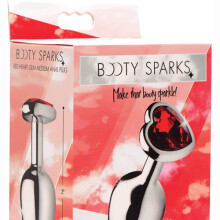 Booty Sparks Red Heart Gem Glass Medium Anal Plug