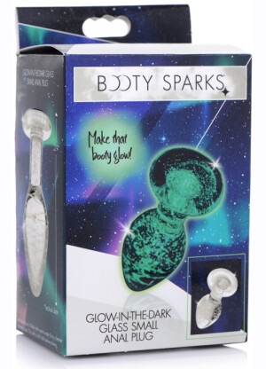 Booty Sparks Glow in the Dark Glass Medium Anal Plug