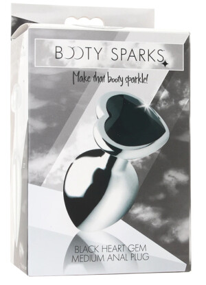 Booty Sparks Black Heart Gem Medium Anal Plug