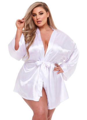 White Label Satin Robe - Baci Lingerie