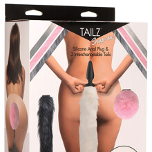 Tailz Snap-On Silicone Anal Plug & 3 Interchangeable Tails