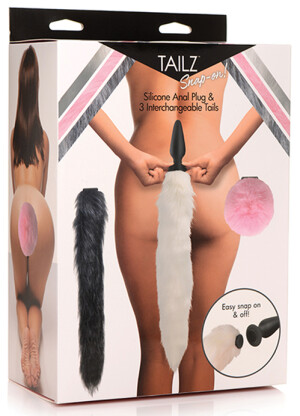 Tailz Snap-On Silicone Anal Plug & 3 Interchangeable Tails