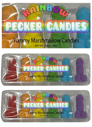 Rainbow Pecker Marshmallow Candies
