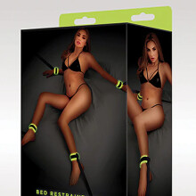 Glow in the Dark Bed Restraints with Adjustable Cuffs 