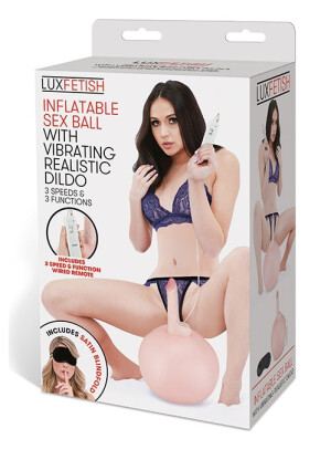 Inflatable Sex Ball With Vibrating Realistic Dildo