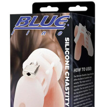 Blue Line Silicone Chastity Cage 