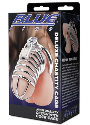 Blue Line Deluxe Chastity Cage 