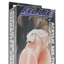 Blue Line Acrylic See-Thru Chastity Cage 