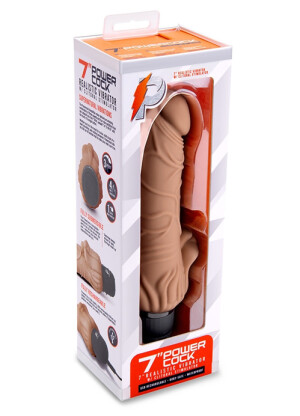 Powercocks 7” Realistic Vibrator With Clitoral Stimulator 