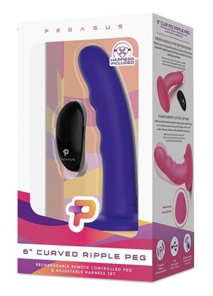 6” Curved Wave Silicone Peg With Harness