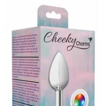 Cheeky Charms Medium - Silver Light Up Anal Plug