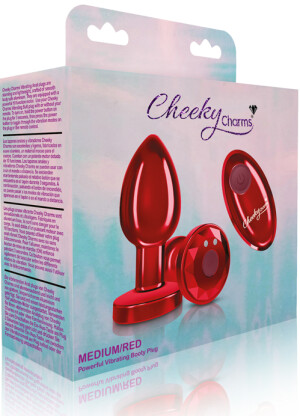 Cheeky Charms Medium/Red Powerful Vibrating Booty Plug