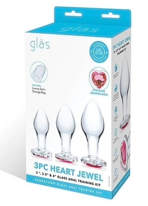 Glas 3-Piece Heart Jewel Anal Training Kit