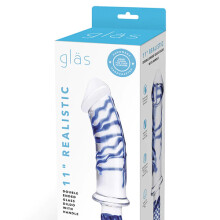 Glas 11-inch Realistic Double-Ended Glass Dildo with Handle