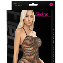 Tie Top Fishnet Mini Dress 