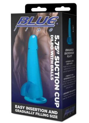 Blue Line 5.75” Suction Cup Dildo With Balls 