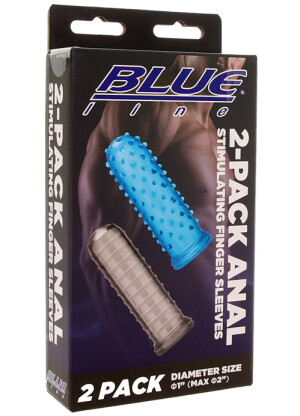 Blue Line 2-Pack Anal Stimulating Finger Sleeve