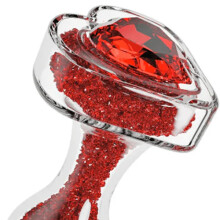 Lustre Glass Anal Plug With Ruby Heart-Shaped Base
