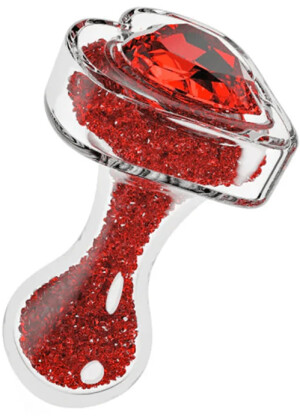 Lustre Glass Anal Plug With Ruby Heart-Shaped Base