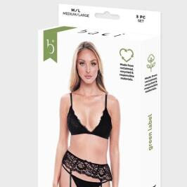Baci 3PC Eco Bra, Garter and Panty Set