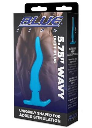 Blue Line Wavy Butt Plug