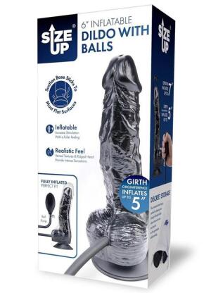 Size Up 6” Inflatable Dildo with Balls