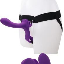 Lock-In Dual-Ended Vibrating Strap-On & Harness Set 